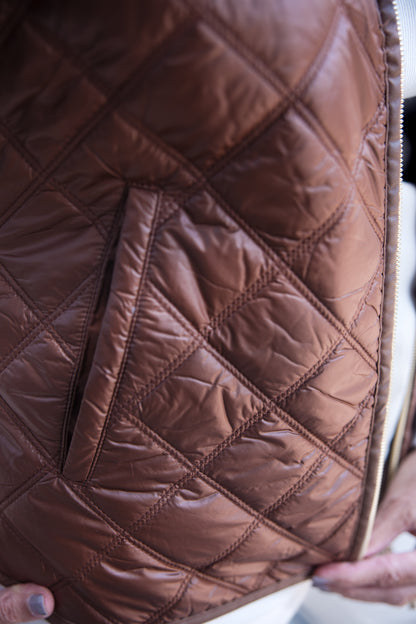Luxe Quilted Poncho - Tiramisu