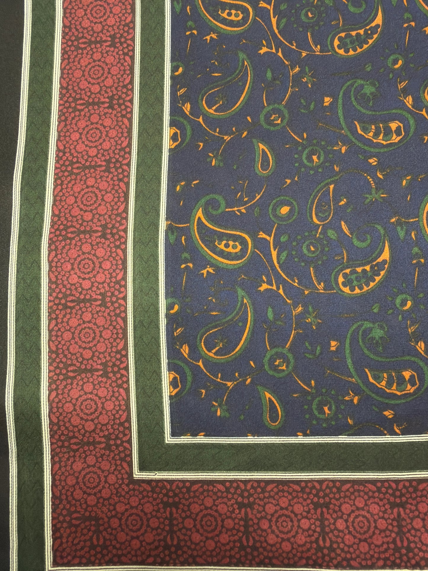 Classic Paisley Inspired Scarf - Navy