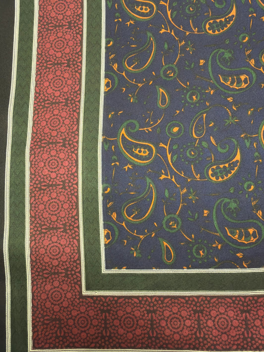 Classic Paisley Inspired Scarf - Navy