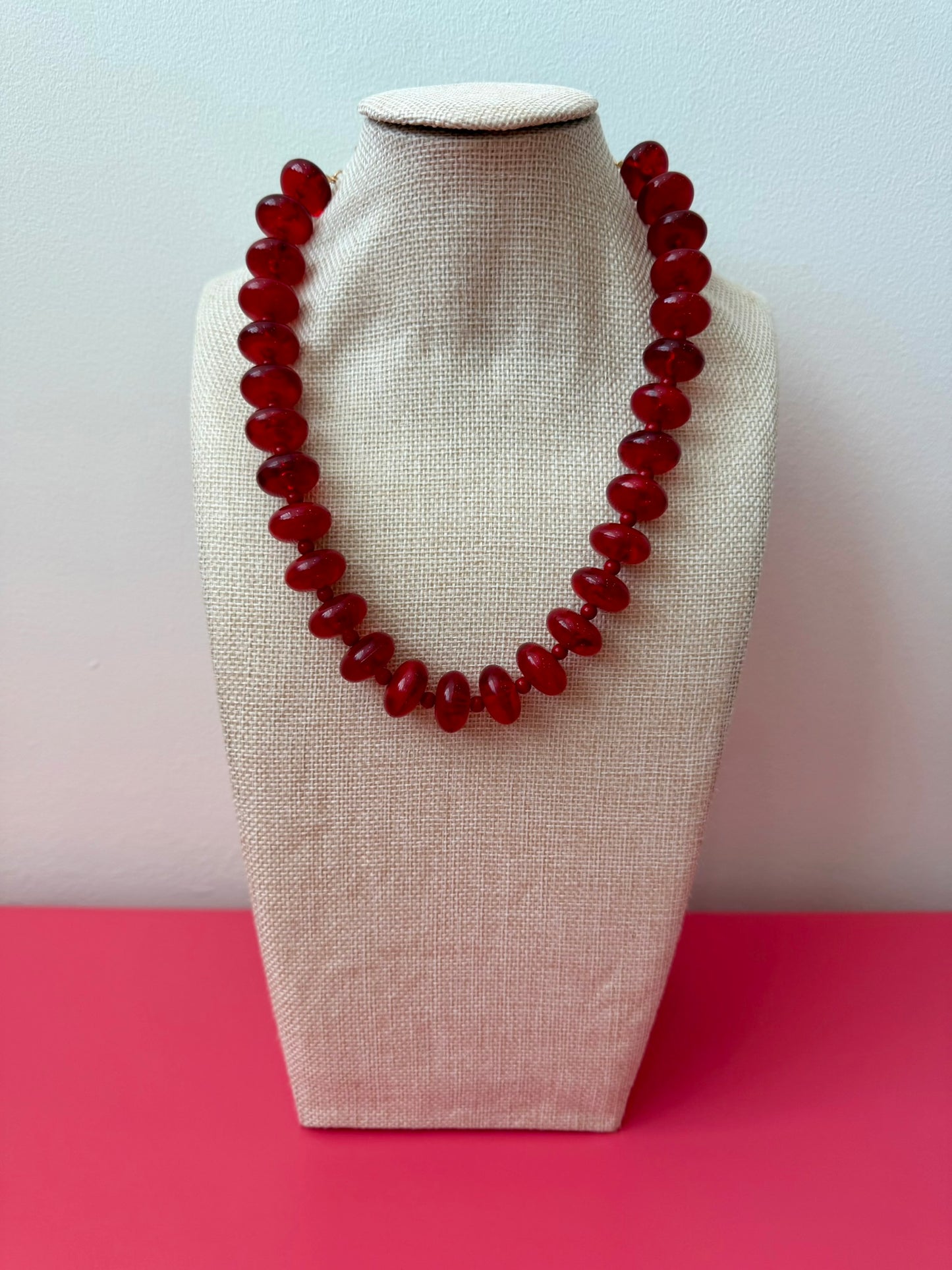 Lois Necklace - Dark Red