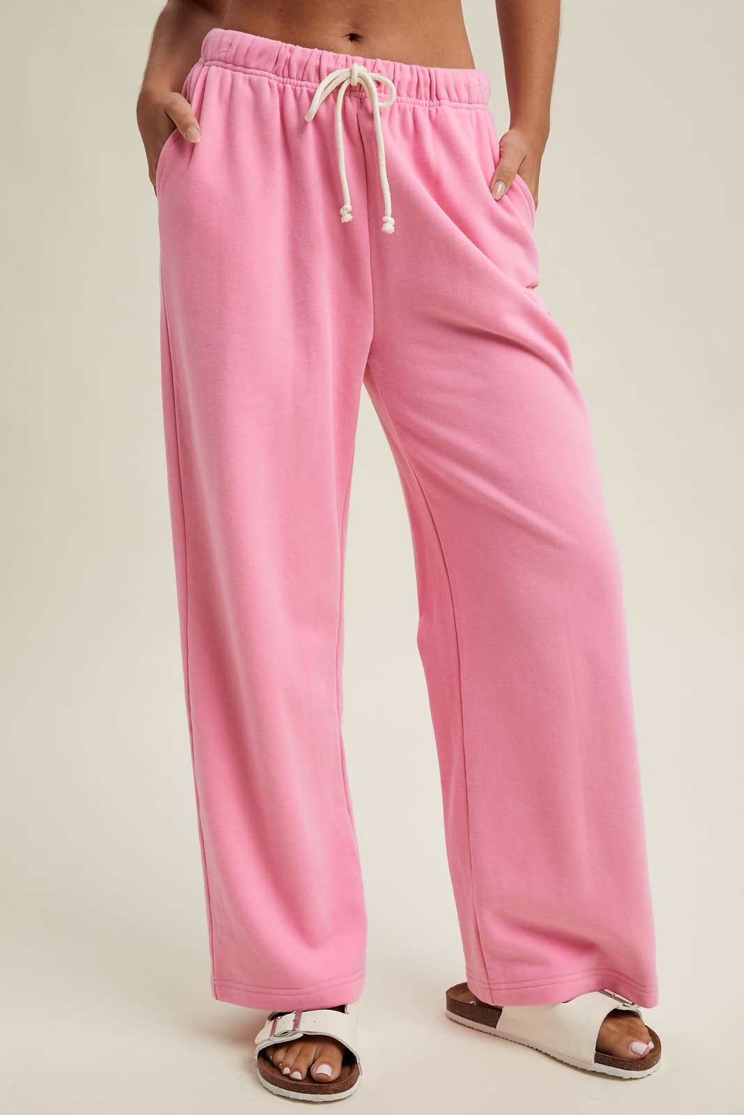 Knit Pants with Drawstring - Punch