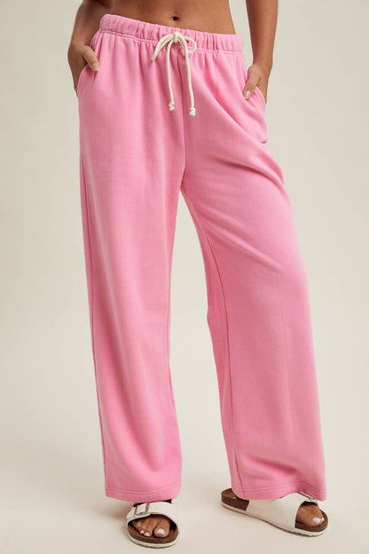 Knit Pants with Drawstring - Punch