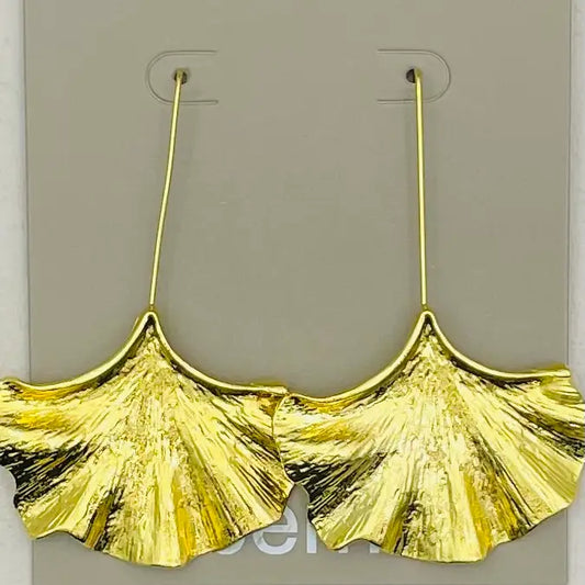 Ginko Dangle Earrings - Golden