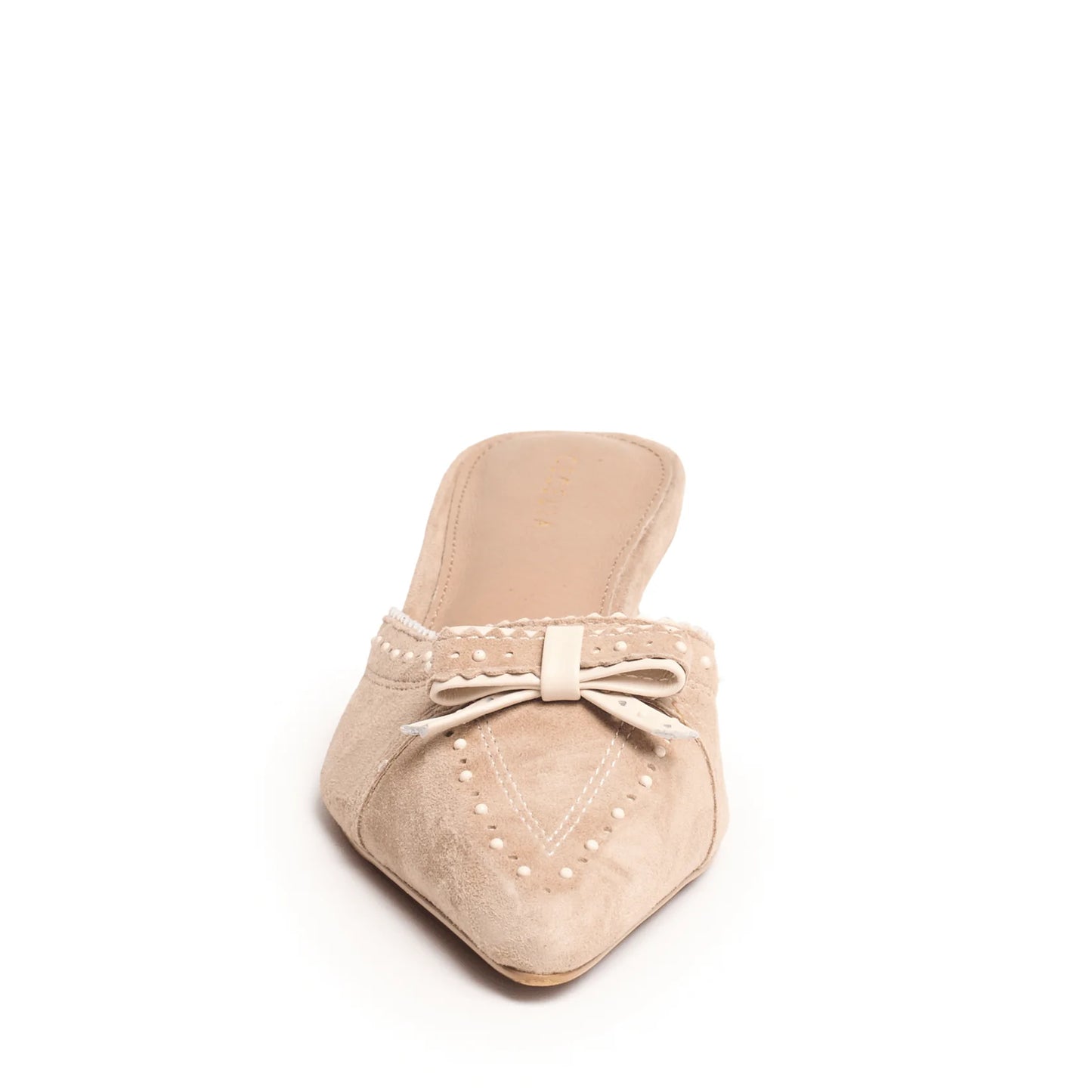 Merry Mule Kitten Heel Shoe - Taupe