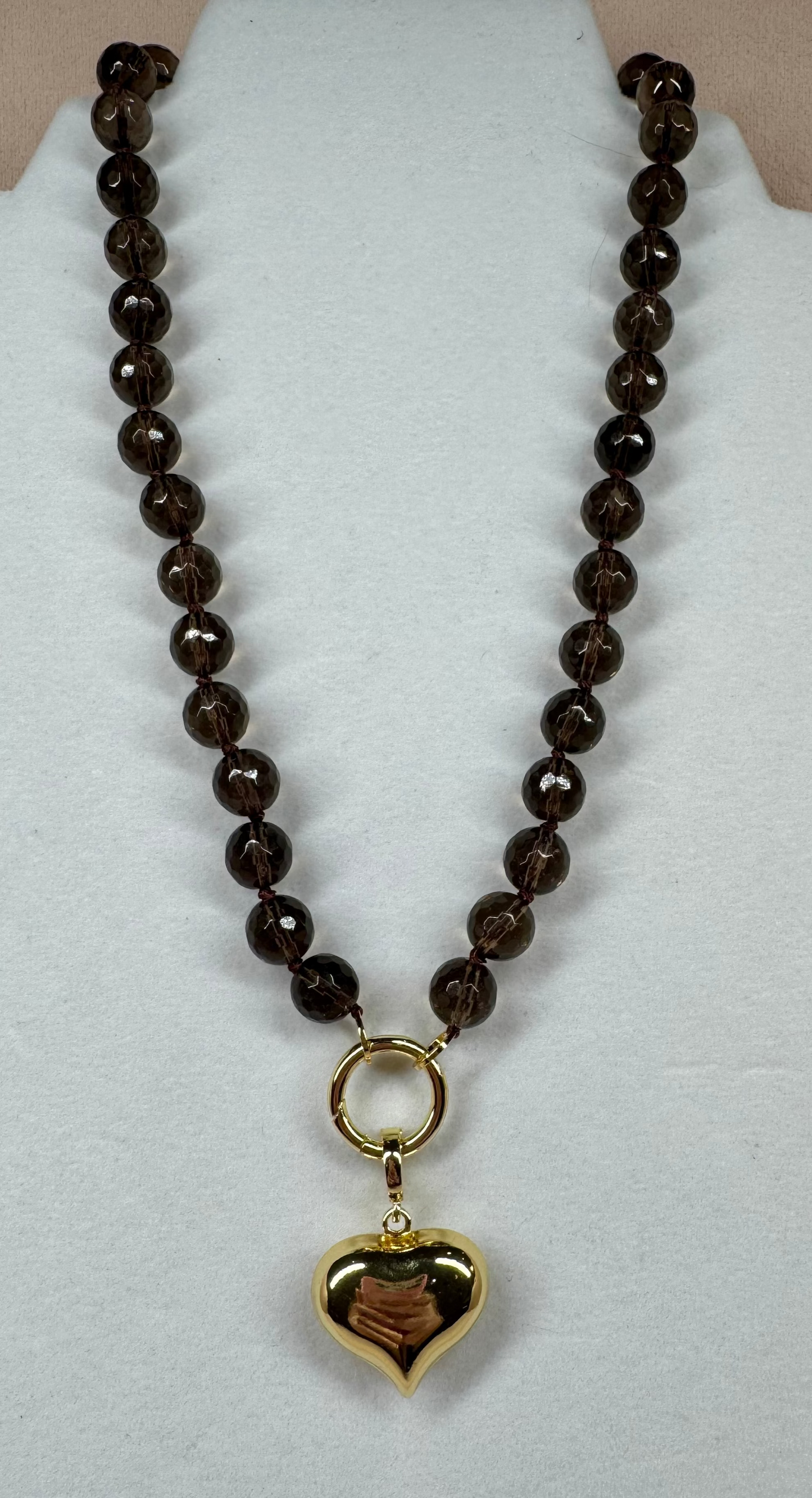 Brown Bubble Heart Necklace