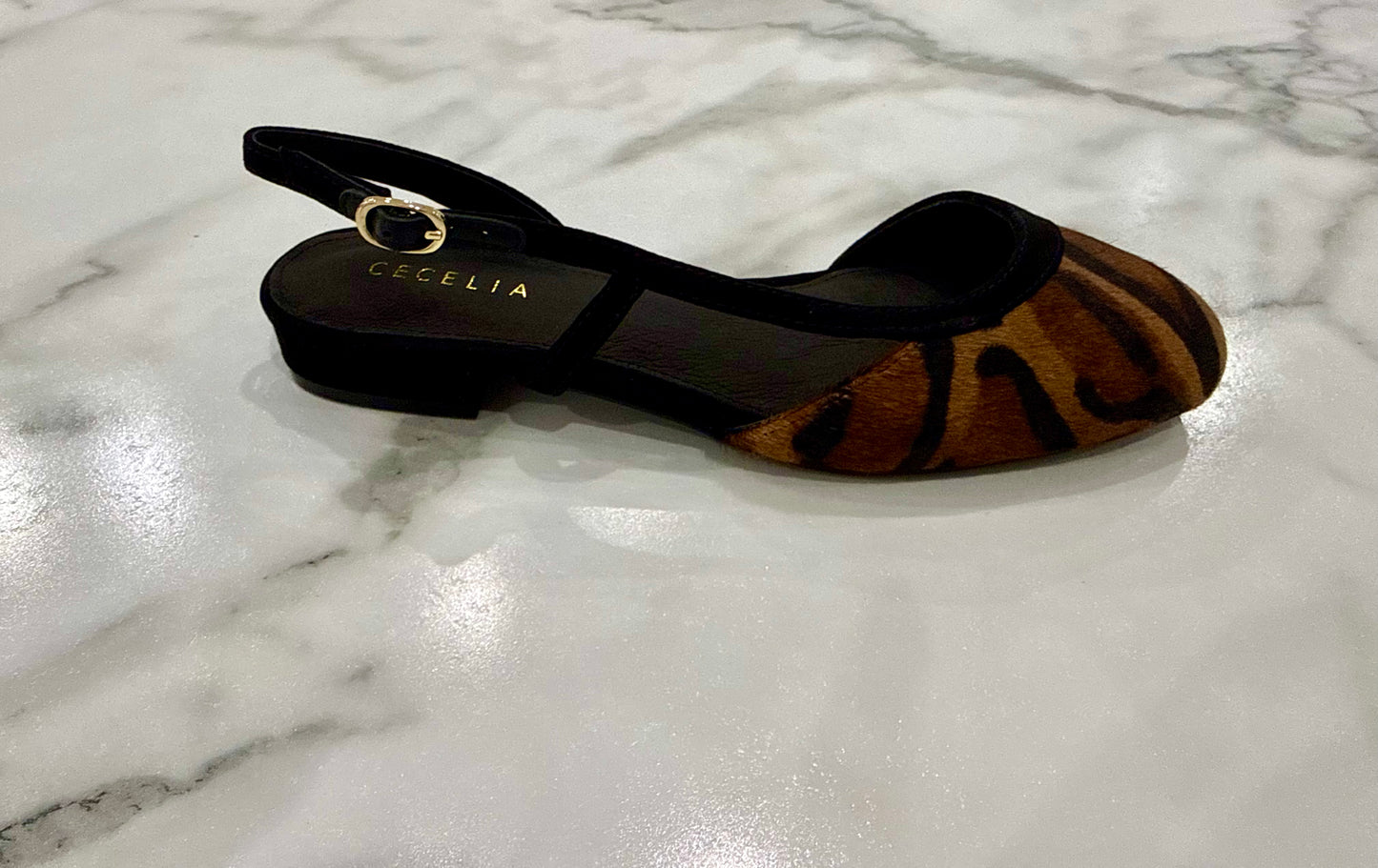 Heidi Slingback Flat Shoe - Leopard
