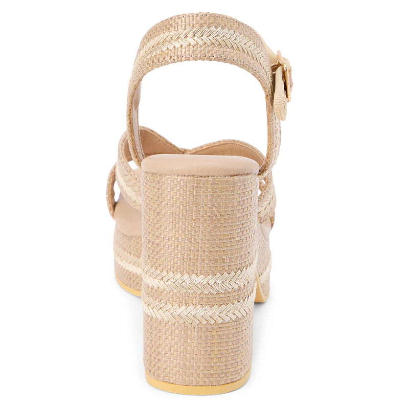 Adelaide Raffia Heeled Sandal - Taupe