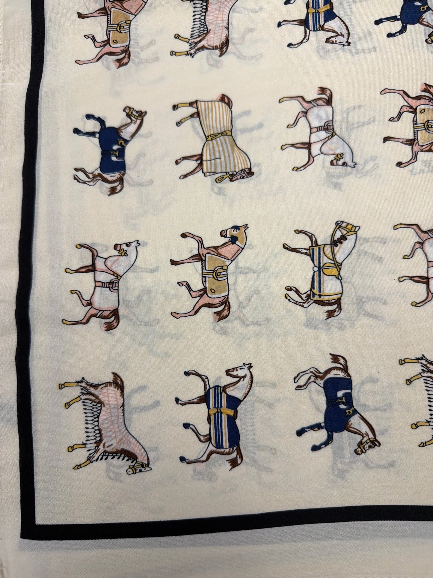 Horse Inspired Pattern Scarf - Ivory