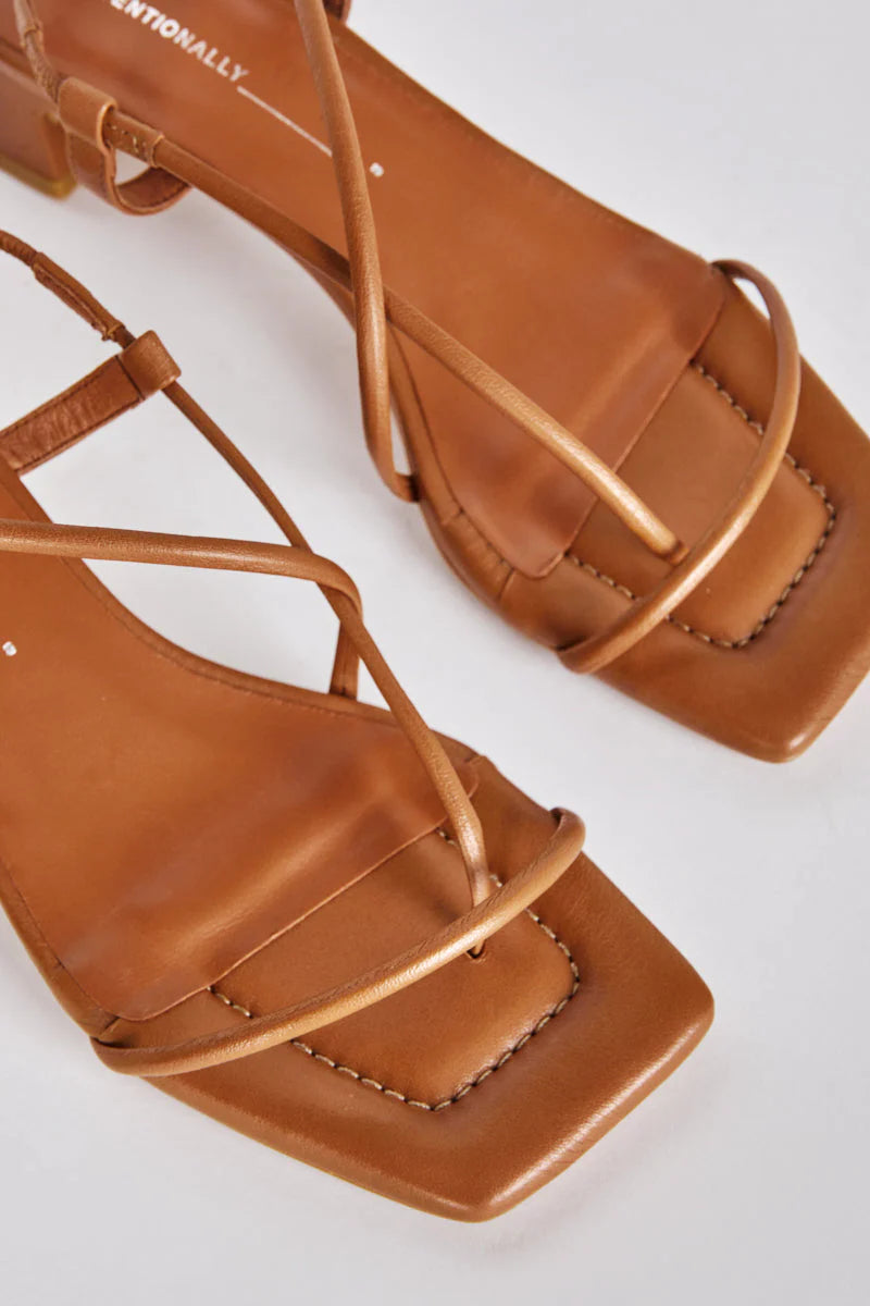 Anca Heel Sandal - Chestnut