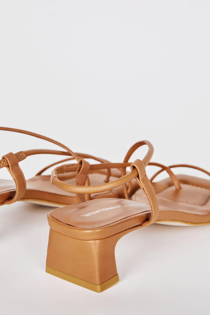 Anca Heel Sandal - Chestnut