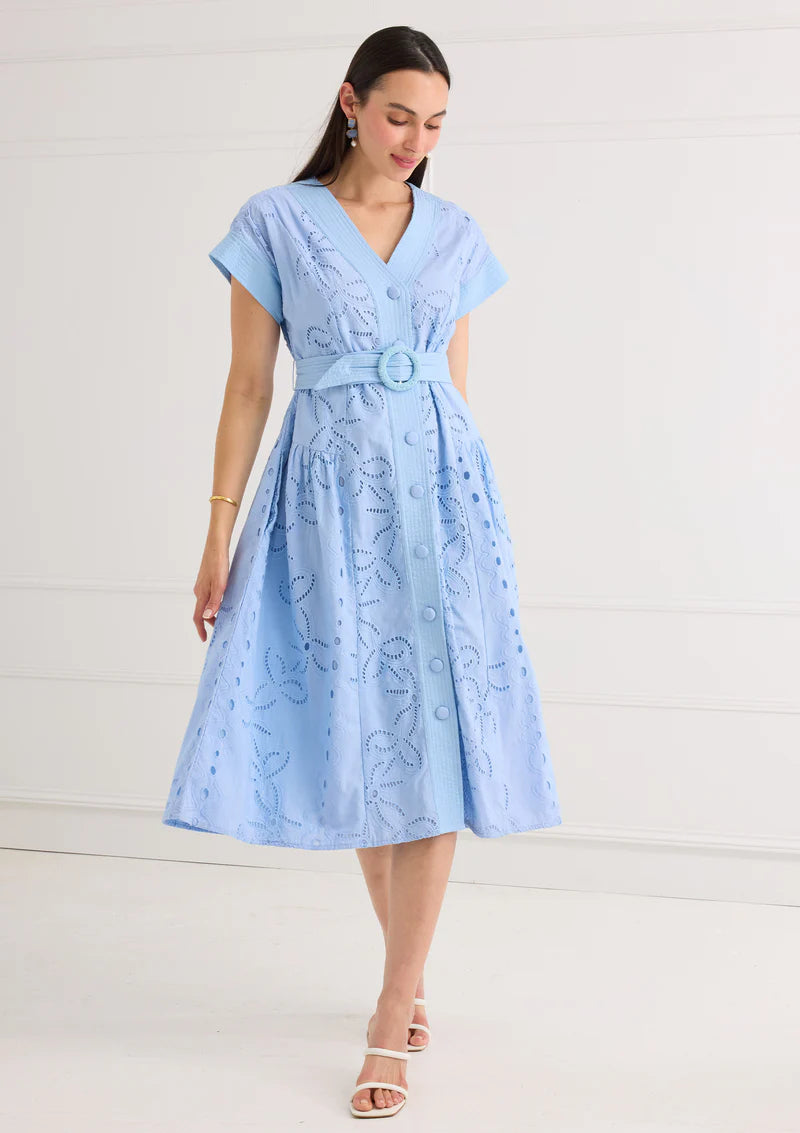Andrea Dress - Blue Lily Garden Eyelet