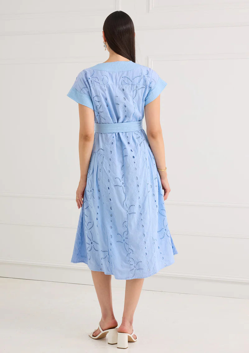 Andrea Dress - Blue Lily Garden Eyelet