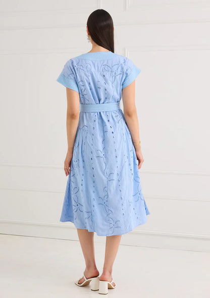 Andrea Dress - Blue Lily Garden Eyelet