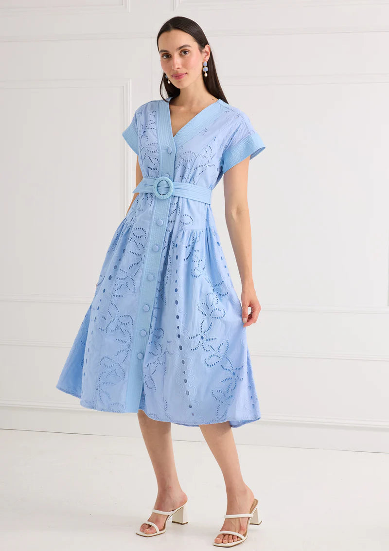 Andrea Dress - Blue Lily Garden Eyelet