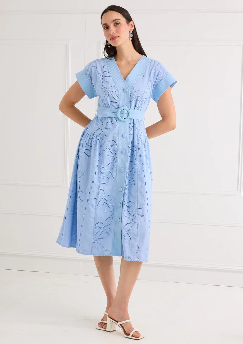 Andrea Dress - Blue Lily Garden Eyelet
