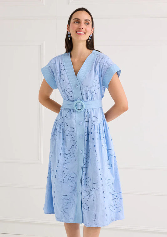 Andrea Dress - Blue Lily Garden Eyelet
