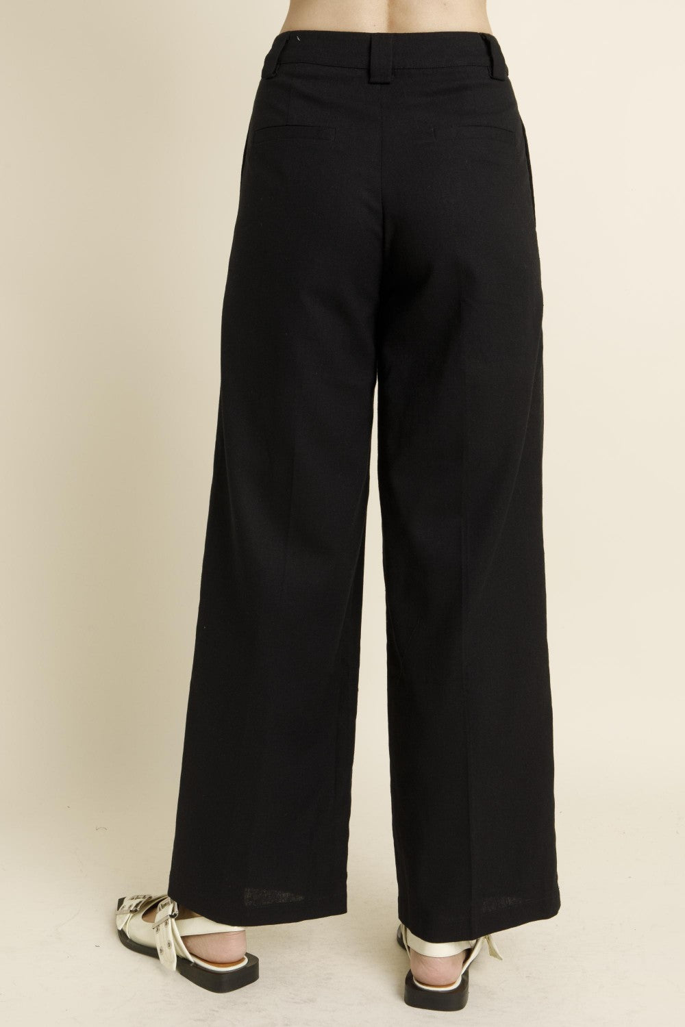 Linen Full Length Pant - Black