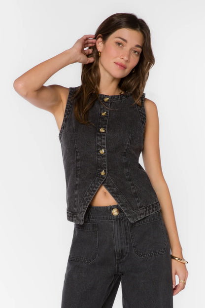 Ardel Denim Vest - Faded Black