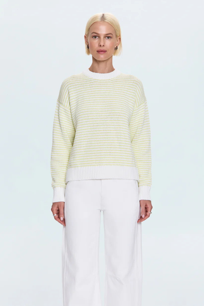 Aura Relaxed Crew Neck Sweater - Limeade