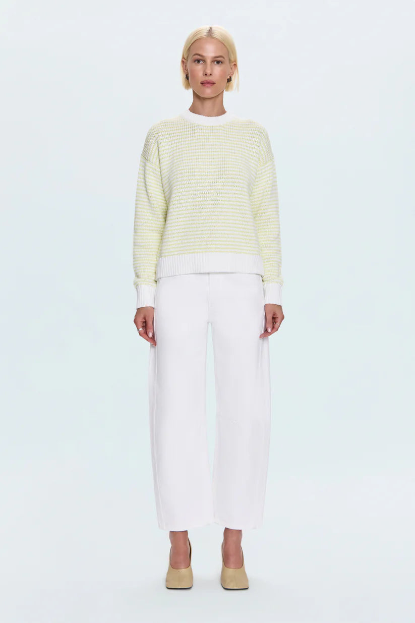 Aura Relaxed Crew Neck Sweater - Limeade