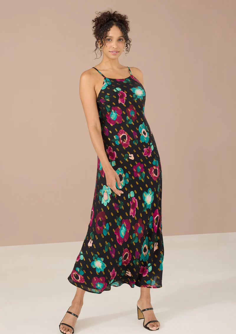 Anya Dress - Black Holiday Garden