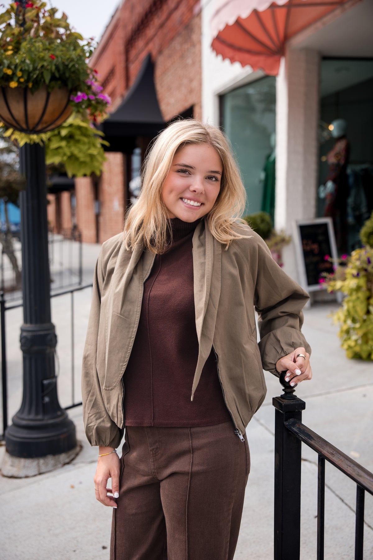 Scarf Detail Jacket - Olive