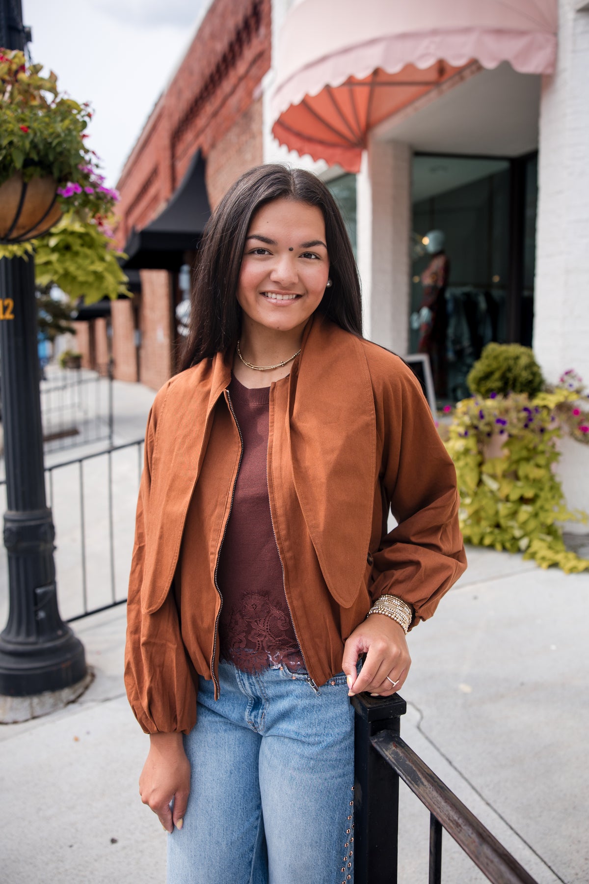 Scarf Detail Jacket - Caramel