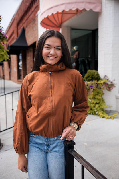 Scarf Detail Jacket - Caramel
