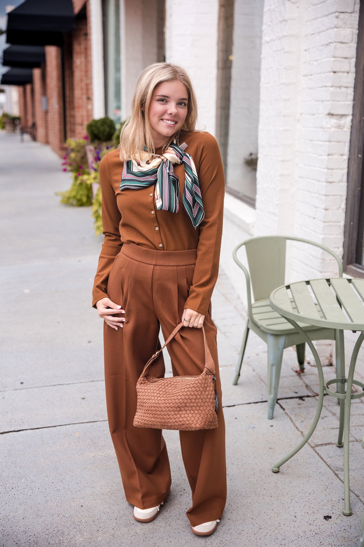 Spanx Ponte Pleated Wide Leg Pant - Brandy