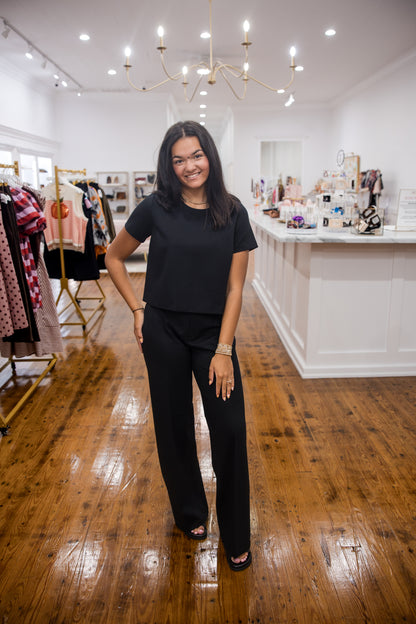 Spanx Ponte Wide Leg Pant - Classic Black