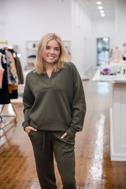 Spanx AirEssentials V-Neck Long Sleeve Top - Monstera