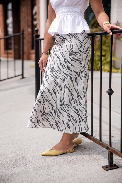 Bias Midi Skirt - Wild Marble