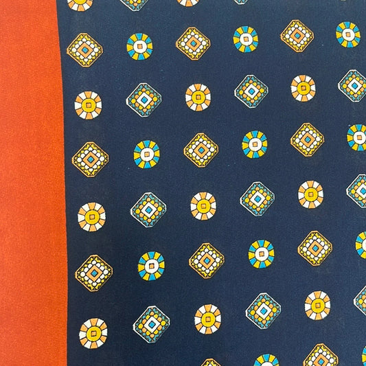 Portofino Tiles Scarf - Navy