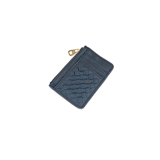 Woven Keychain Wallet - Navy