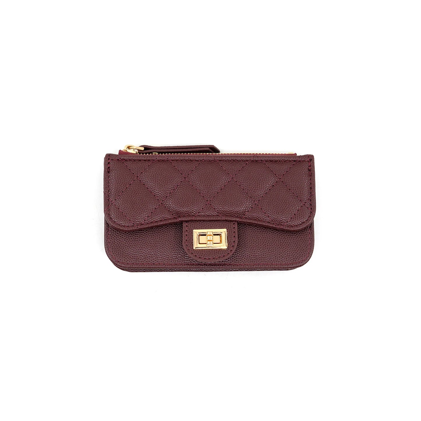 Quilted Wallet - Burgundy