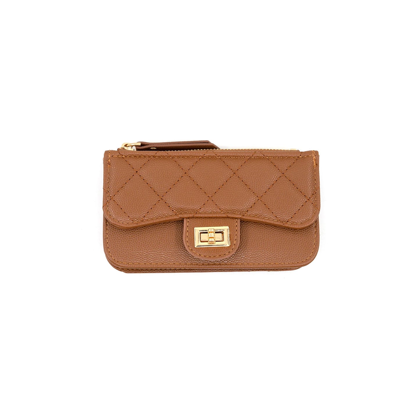 Quilted Wallet - Tan