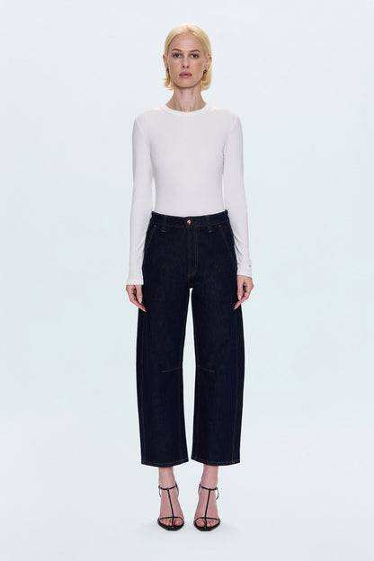 BEAU SEAMED CRESCENT RAW JEAN