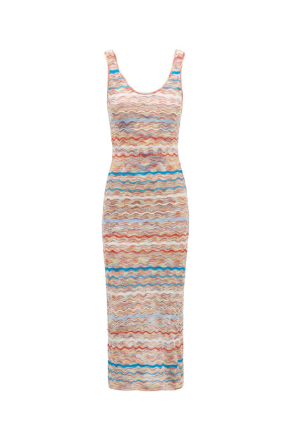 Bianca Dress - Blue/Red Multi