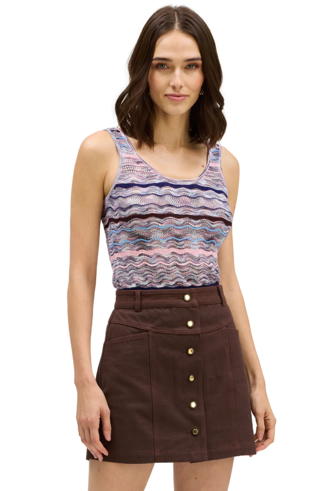 Bianca Tank Top - Blue/Pink Multi
