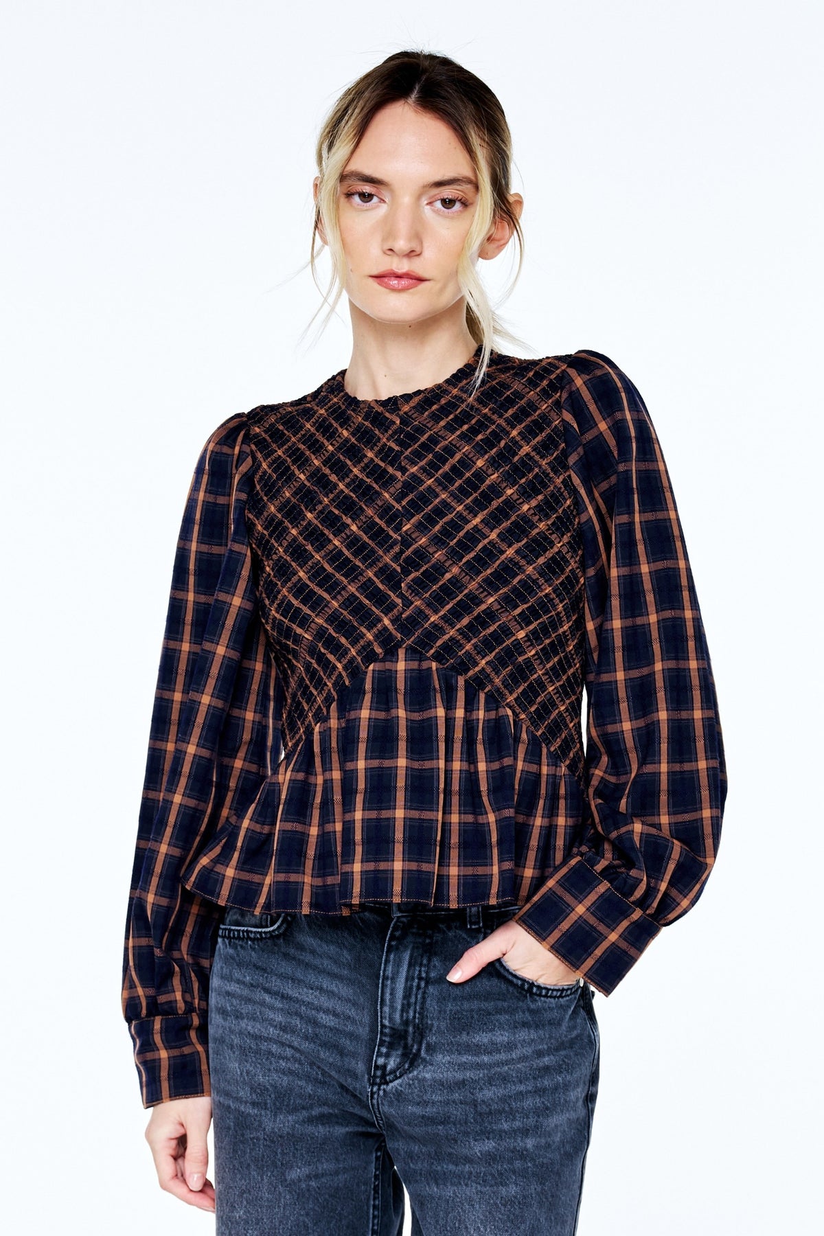 Navy/Brown Multi