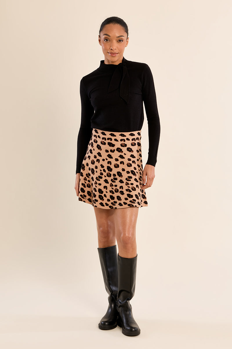 Bow Detail Knit Sweater - Black