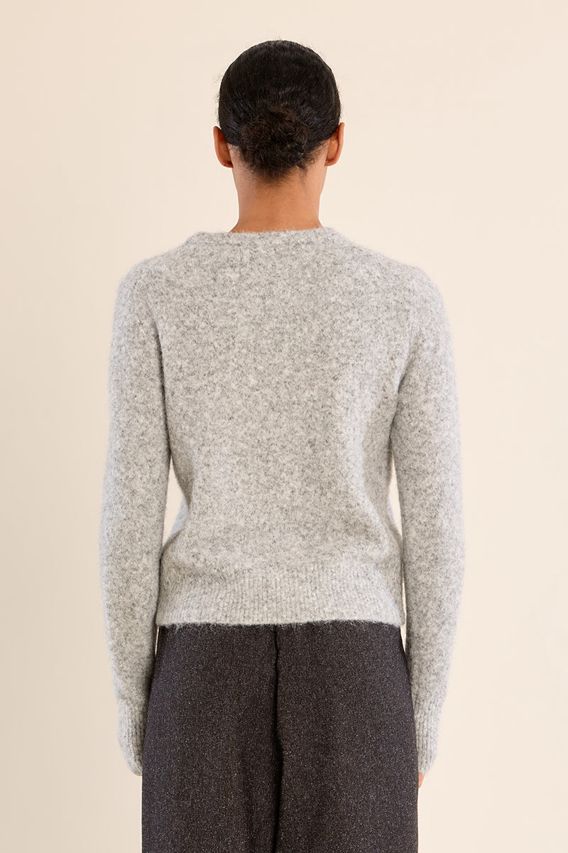 Plain Buttoned Cardigan - Ash Grey