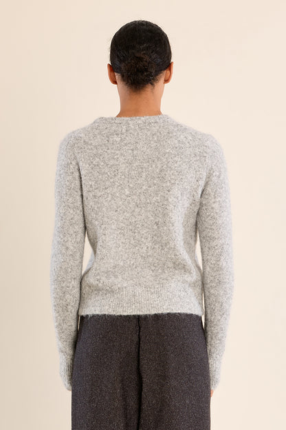 Plain Buttoned Cardigan - Ash Grey