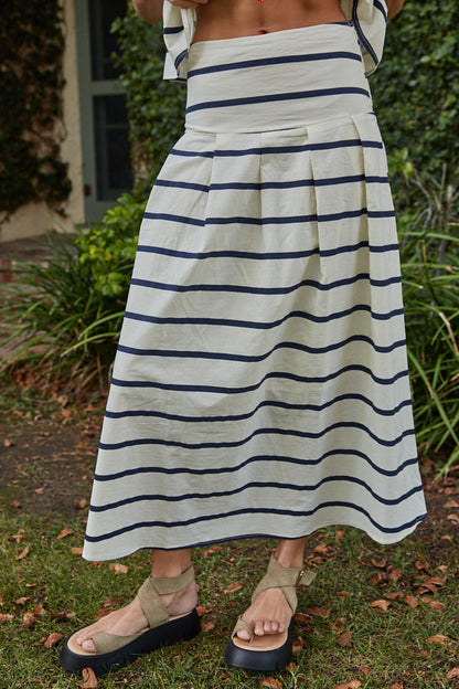 Sailor Flare Skirt - Cream/Navy