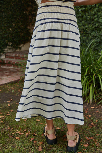 Sailor Flare Skirt - Cream/Navy