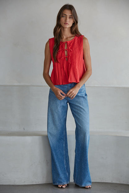 Davina Tie Top - Red