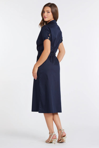 Lauren Button Front Shirt Dress - Indigo