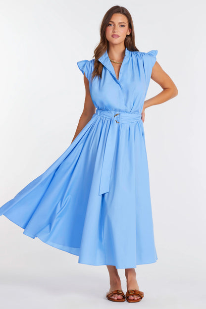 Camryn Poplin Skirt - Azure