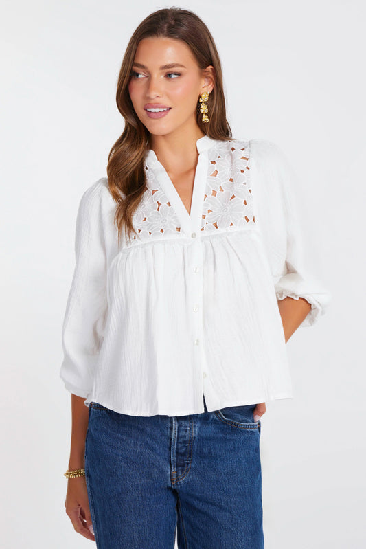 Flora + Texture Blouse - Salt