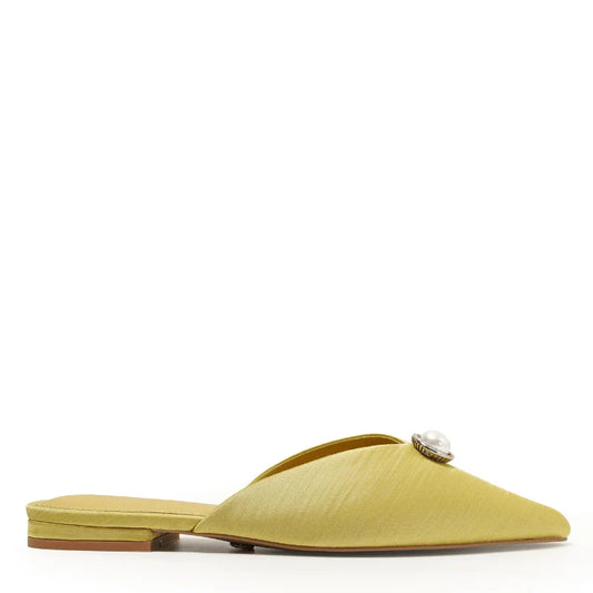 Beatrice Satin Mule - Green